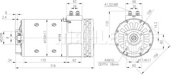 MAHLE ORIGINAL MM 48 Electric Motor